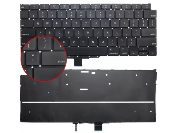 Apple Macbook Air M2 A2681 Siyah Türkçe Işıklı Klavye (Büyük Enter)